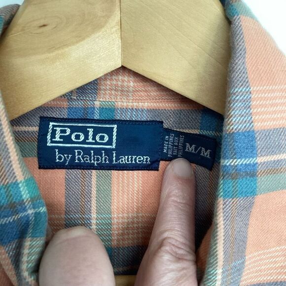Mens Polo Ralph Lauren Western Pearl Snap Flannel medium - Picture 3 of 8